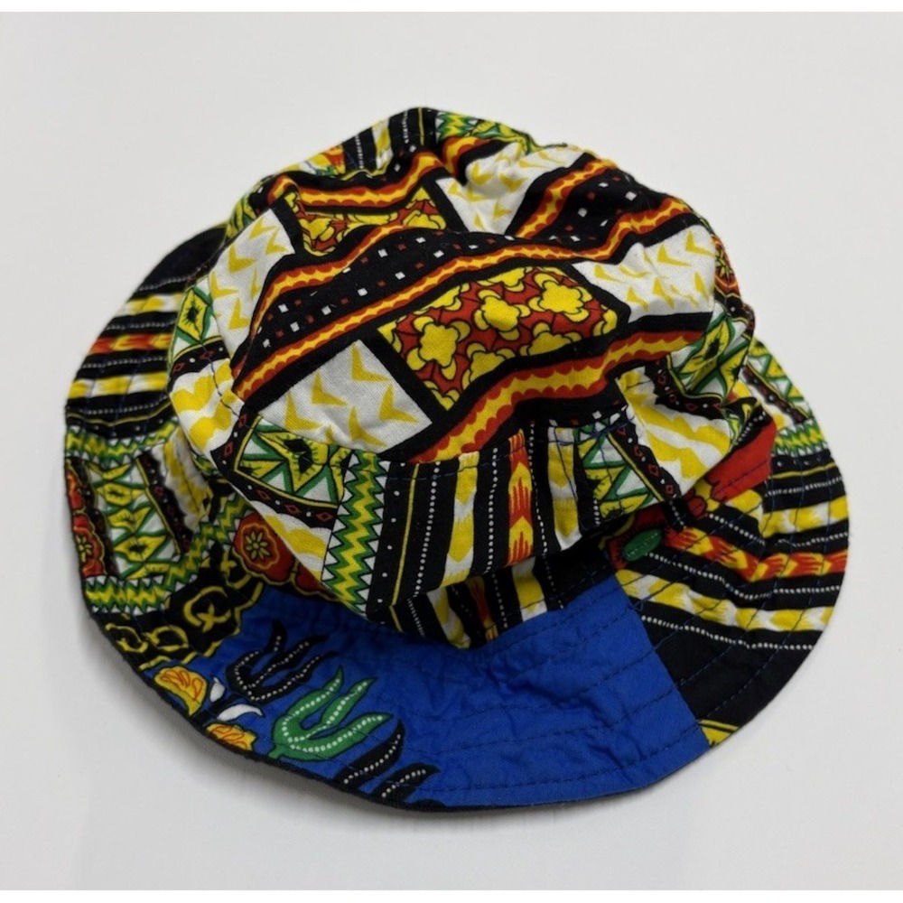 Rising International Handmade Patchwork Bucket Hat Hemp Cotton Boho Festival XL
